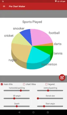 Pie Chart Maker android App screenshot 6